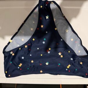 Star Patterned Navy Bikini Top